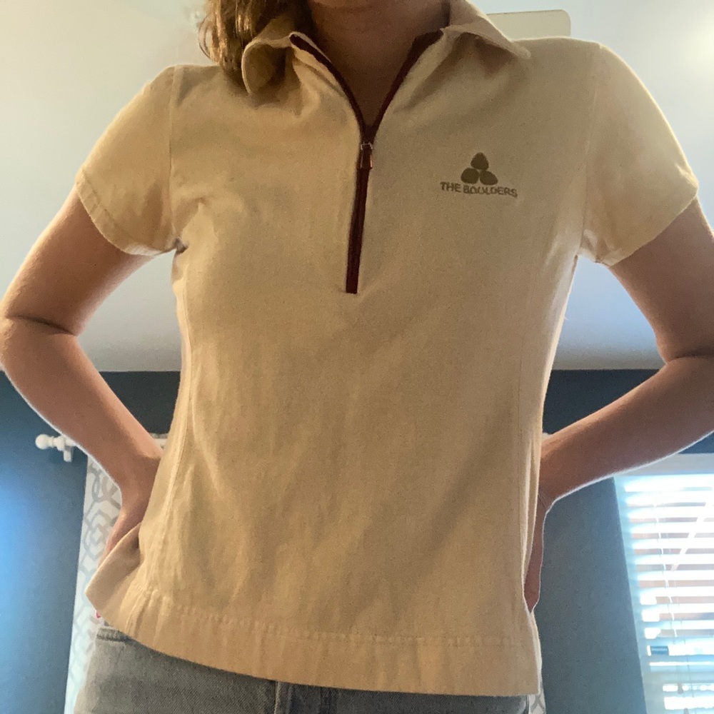 cute half-zip collared tee - Picture 4 of 4